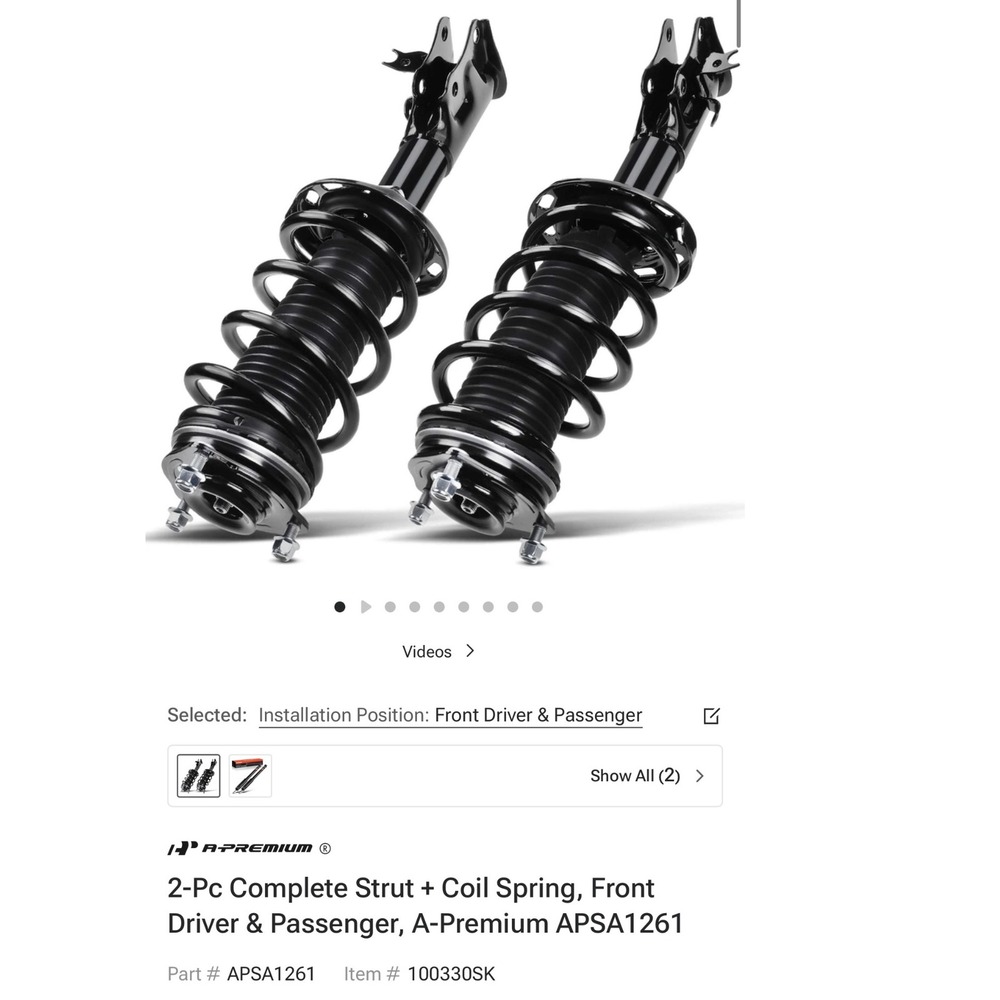 2-Pc Complete Strut & Coil Spring Front Driver & Passenger A-Premium APSA1261